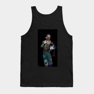 Special processing. Brutal guy, with two spikes, in fighting position. Tank Top